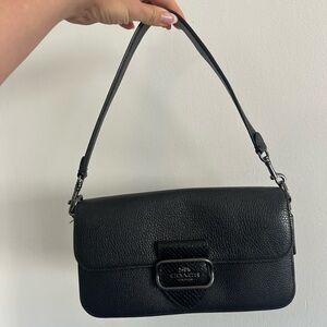 Coach Black Pebbled Leather Shoulder Bag